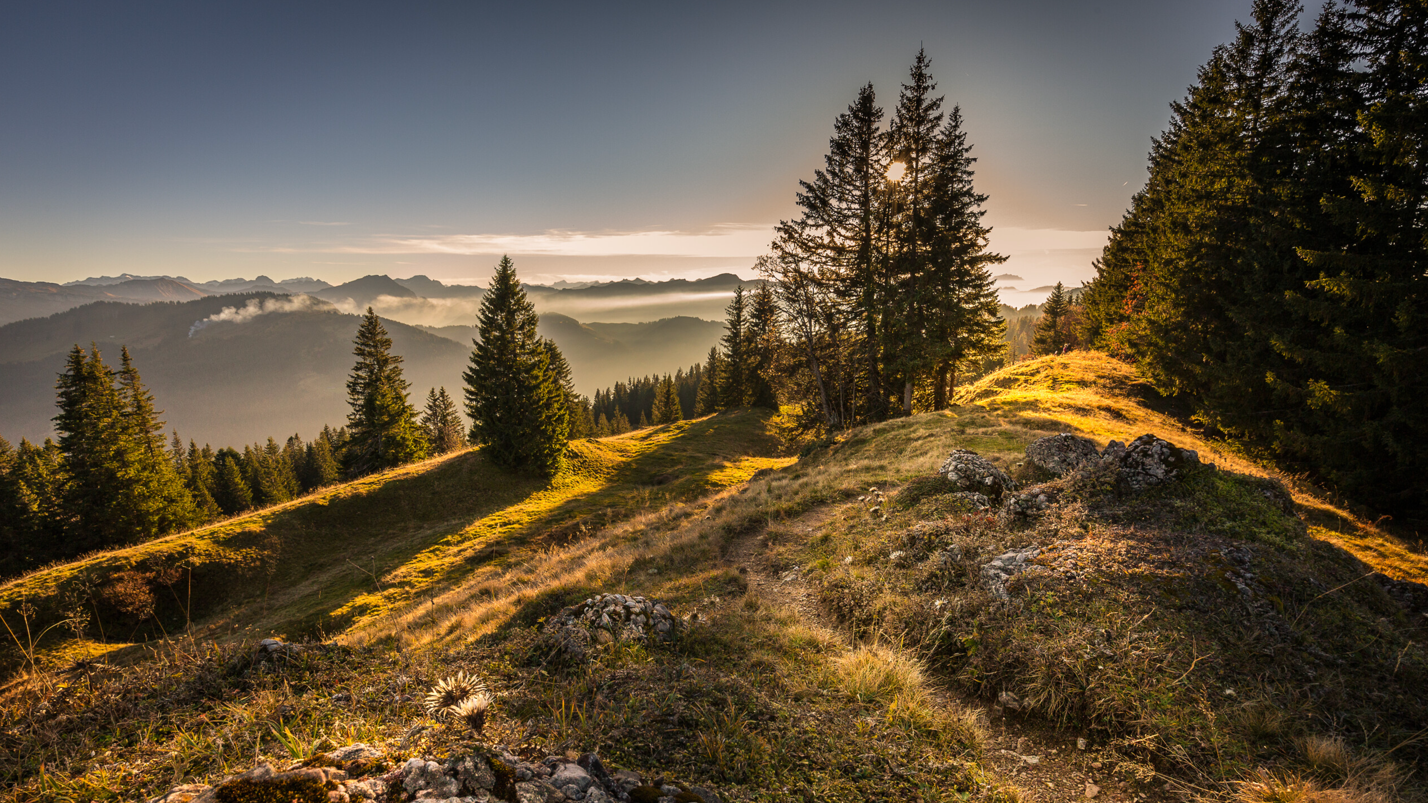 A perfect spot on the ridge above the Kemptner Naturfreundehaus hut to watch the sunset after dinner.